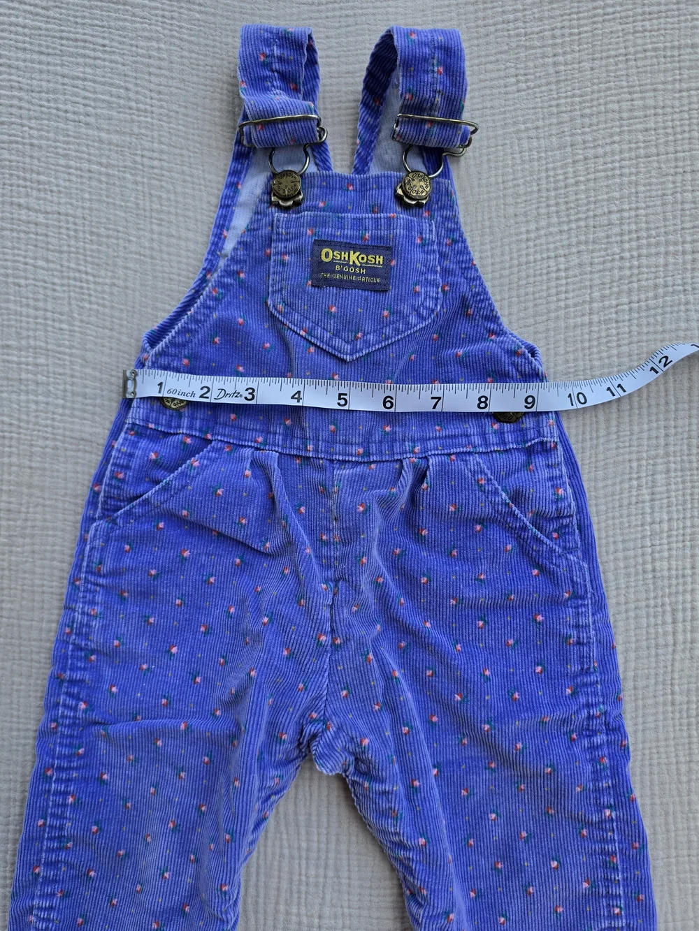 Vintage 80s/90s Oshkosh Purple Corduroy Overalls with floral details